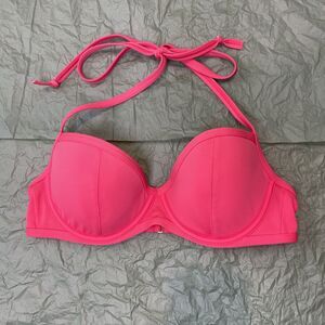 Victoria's Secret Pink Halter Bikini Top Wire Lightly Padded Women's Size 32C